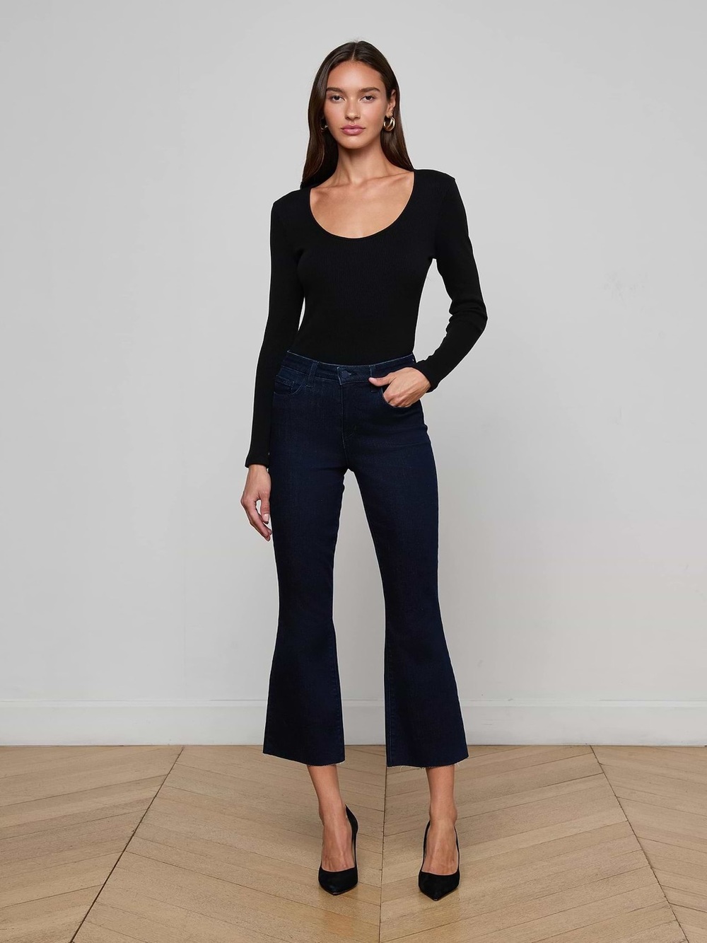 L’AGENCE Charlie Cropped Flare Jean Indigo Size 25